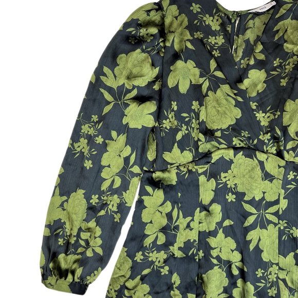 MANGO Long Sleeve Satin Midi Dress (Size 6) - Picture 4 of 9